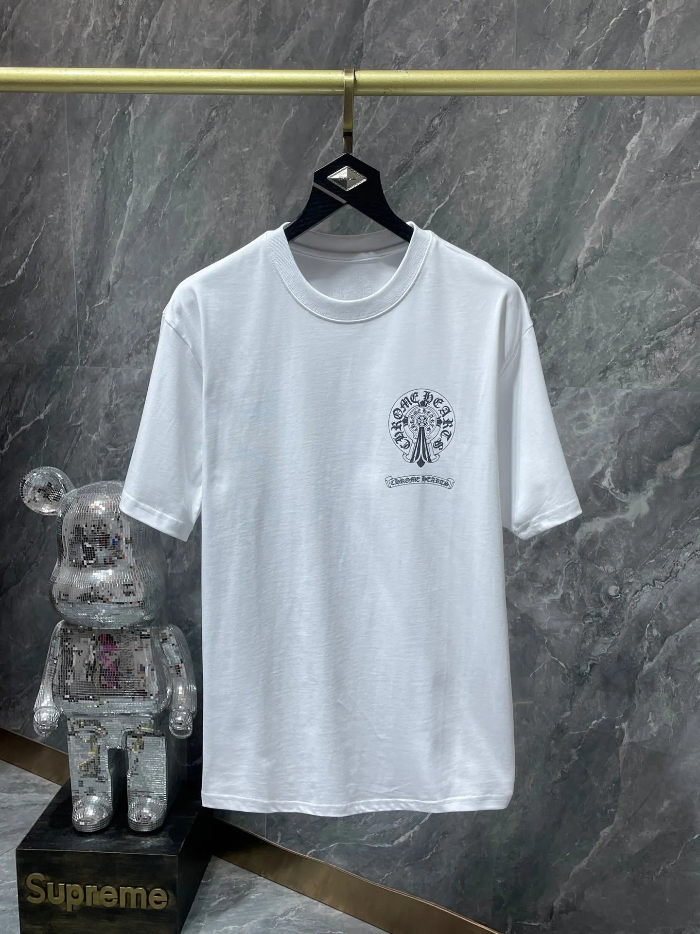 2026 Spring-Summer New CH Double-Pattern Horseshoe Cross Sanskrit Cotton Short-Sleeve T-Shirt, Unisex Fashion