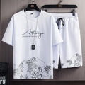 Casual Sportswear Suit Men's Summer Thin Printed Short-sleeved T-shirt Pants Trend Quick-drying Men's Two-piece Suit