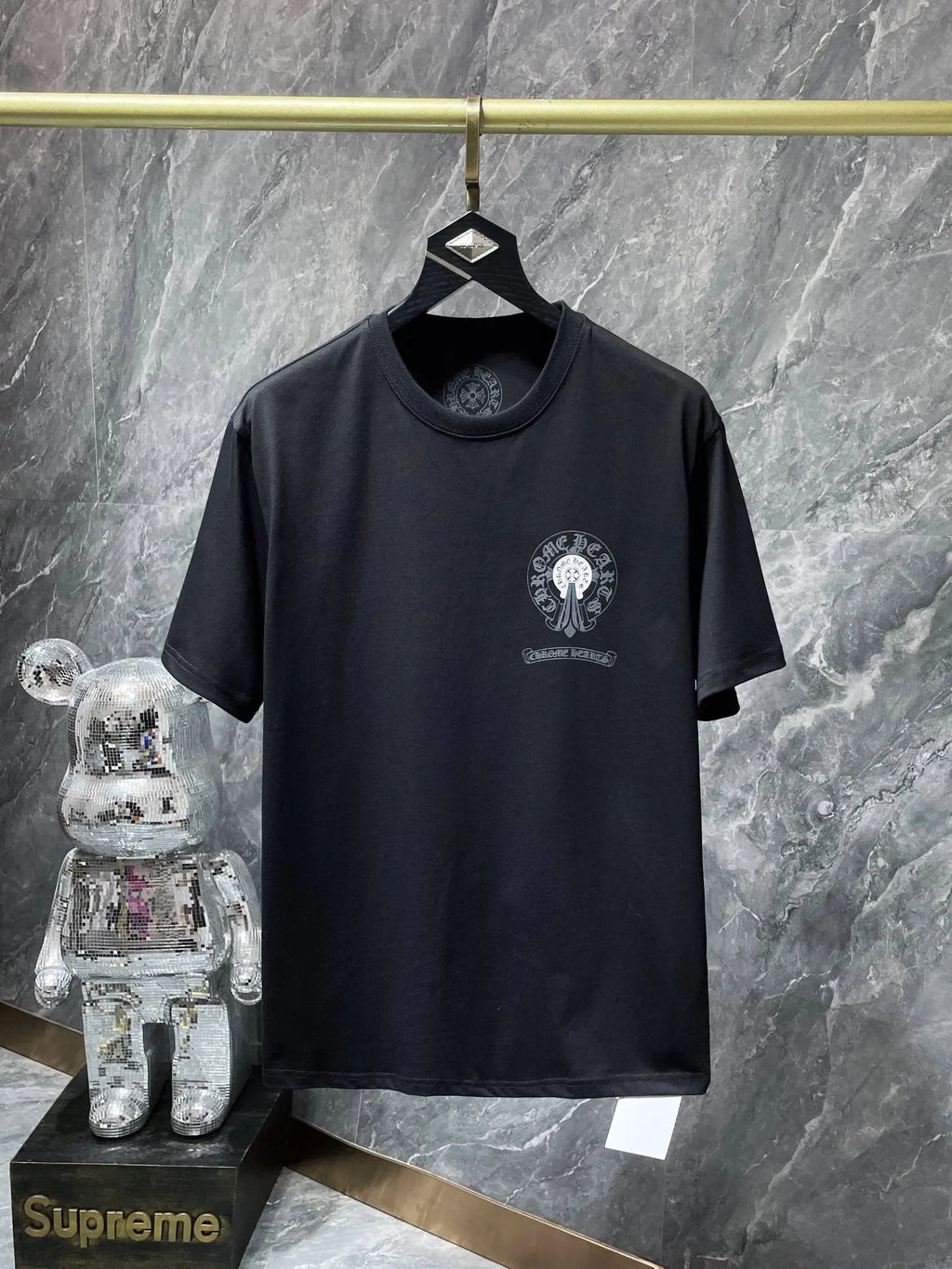 2026 Spring-Summer New CH Double-Pattern Horseshoe Cross Sanskrit Cotton Short-Sleeve T-Shirt, Unisex Fashion