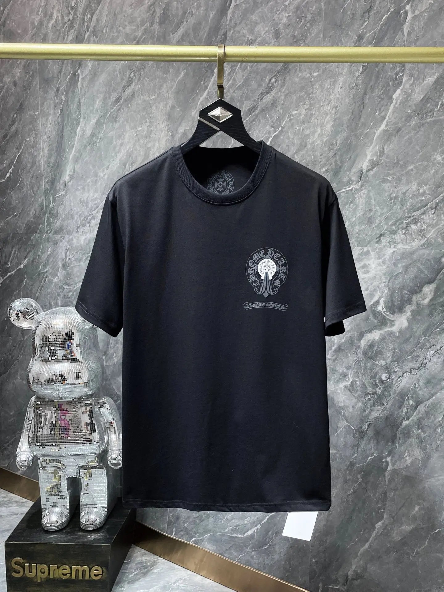 2026 Spring-Summer New CH Double-Pattern Horseshoe Cross Sanskrit Cotton Short-Sleeve T-Shirt, Unisex Fashion