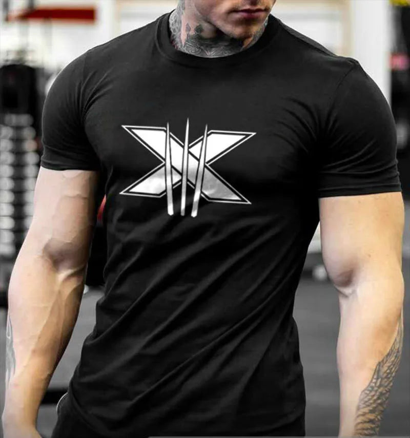 Tshirt for Men Graphic T Shirts Workout Fitness Men Clothing Short Sleeve Shirt Street Wear