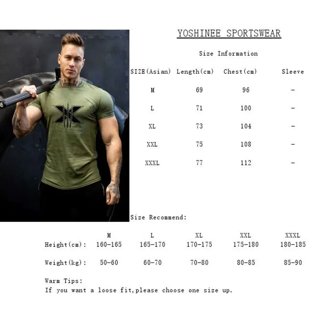 Tshirt for Men Graphic T Shirts Workout Fitness Men Clothing Short Sleeve Shirt Street Wear