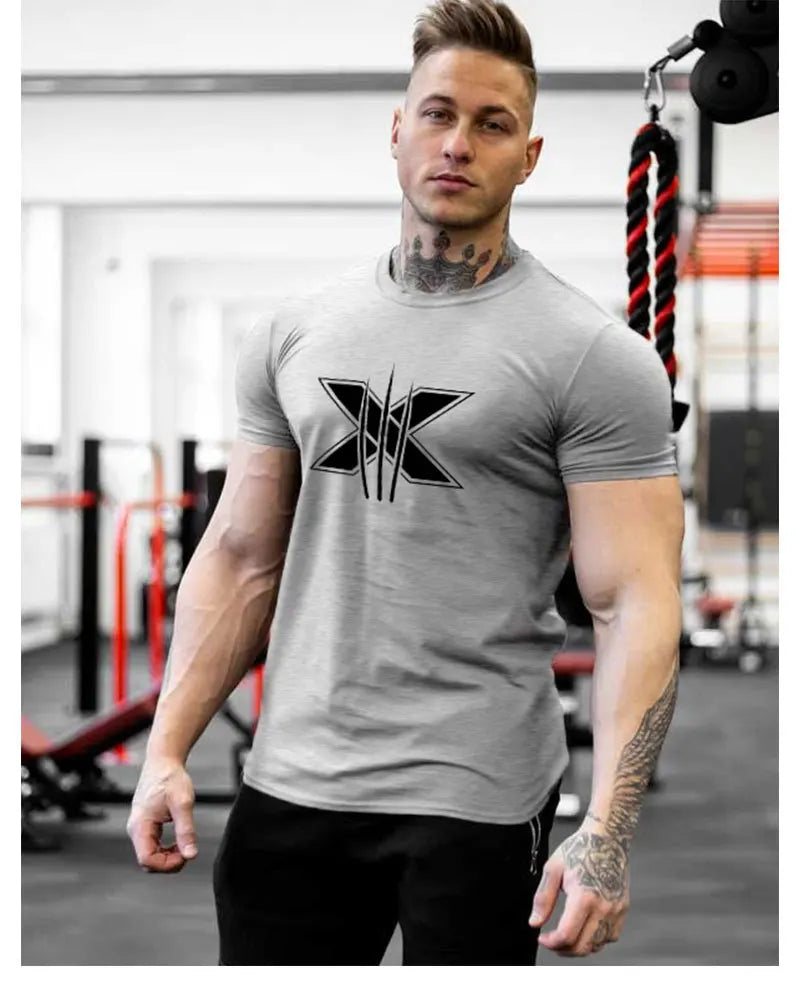 Tshirt for Men Graphic T Shirts Workout Fitness Men Clothing Short Sleeve Shirt Street Wear