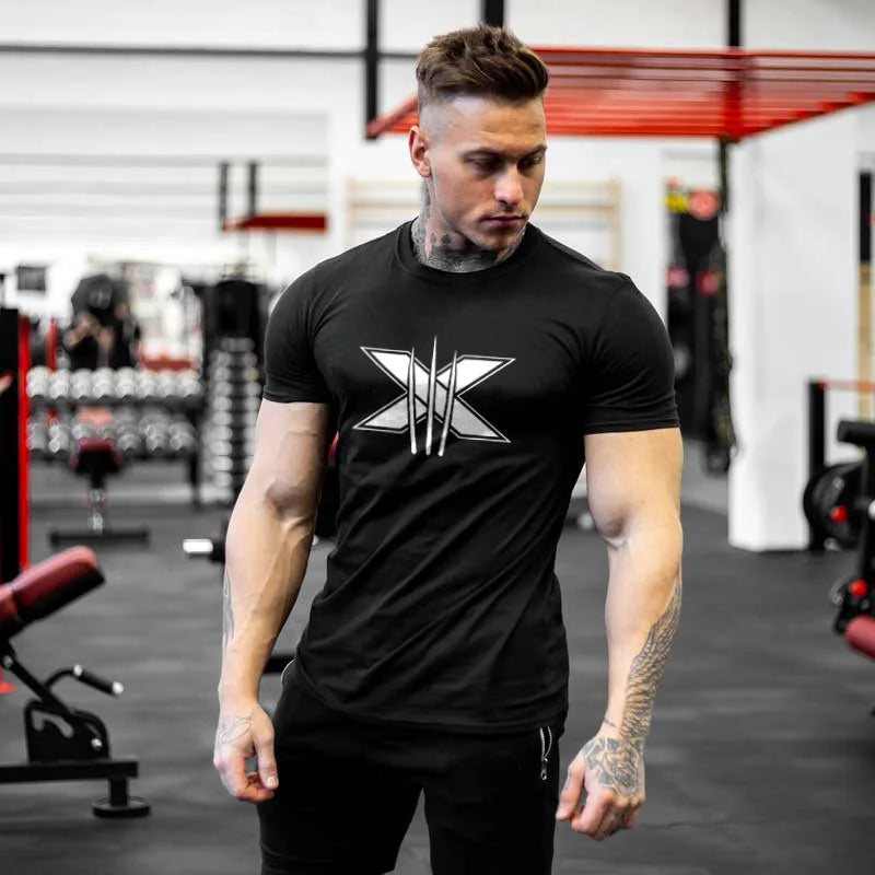 Tshirt for Men Graphic T Shirts Workout Fitness Men Clothing Short Sleeve Shirt Street Wear