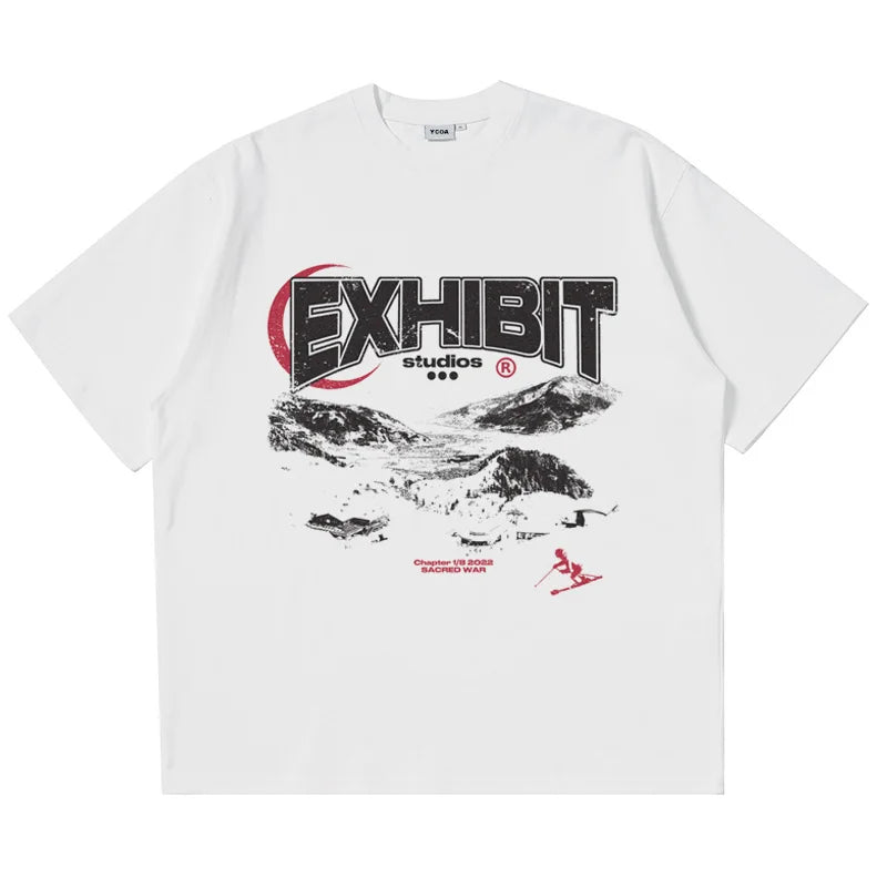 Men's T-Shirts Oversized Cotton Summer Letter Streetwear Aesthetic Graphic Kpop Y2k Tops Short Sleeve Tee Korean Popular Clothes