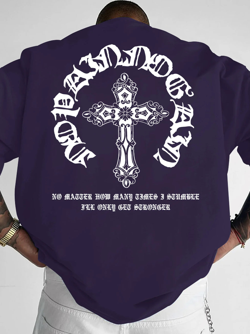 Men's Gothic Streetwear T-Shirt Ornate Cross Circle Script Graphic Print Crew Neck Short Sleeve Polyester Tops Casual Hip Hop