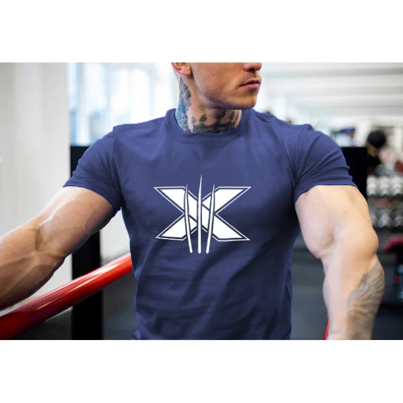 Tshirt for Men Graphic T Shirts Workout Fitness Men Clothing Short Sleeve Shirt Street Wear