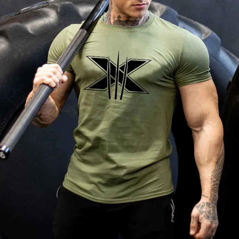 Tshirt for Men Graphic T Shirts Workout Fitness Men Clothing Short Sleeve Shirt Street Wear