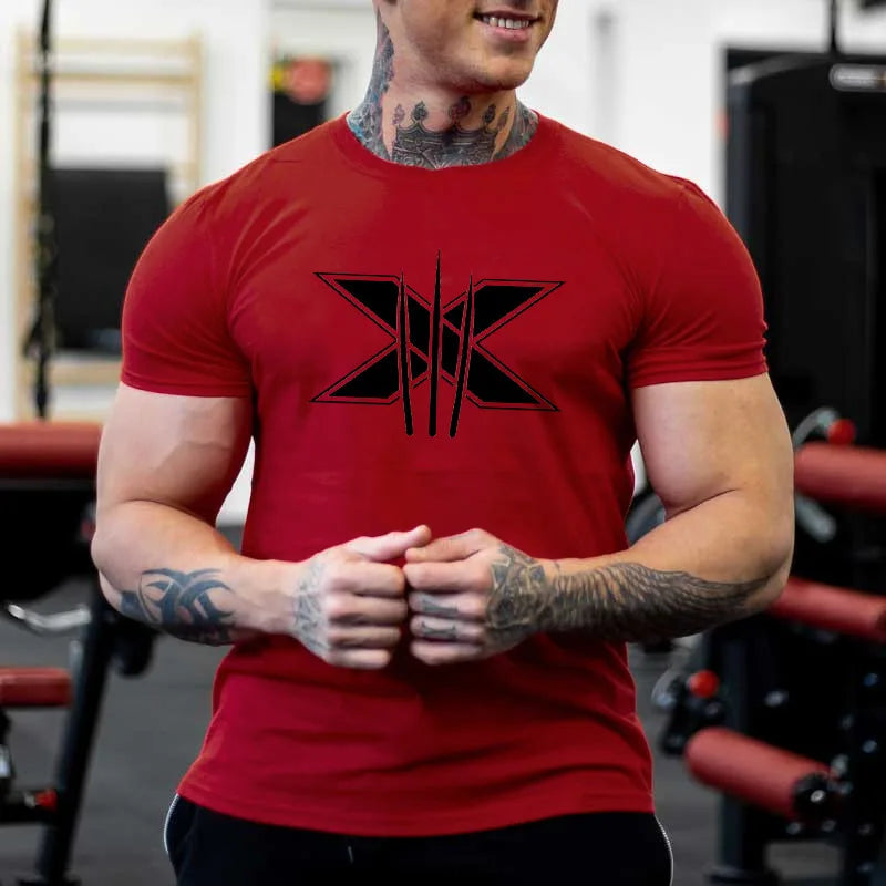 Tshirt for Men Graphic T Shirts Workout Fitness Men Clothing Short Sleeve Shirt Street Wear