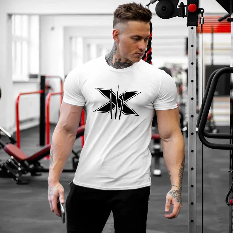 Tshirt for Men Graphic T Shirts Workout Fitness Men Clothing Short Sleeve Shirt Street Wear