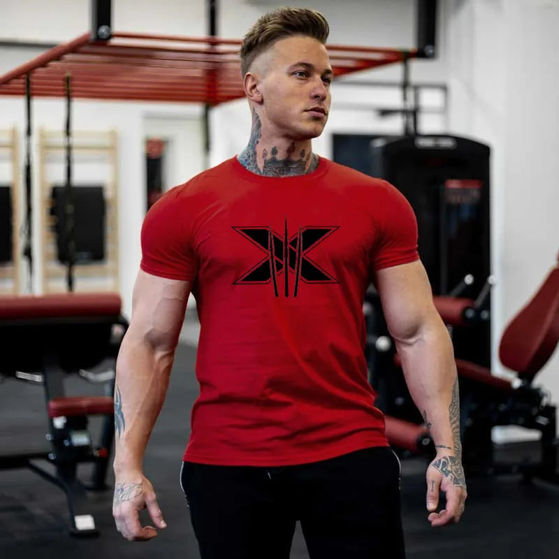 Tshirt for Men Graphic T Shirts Workout Fitness Men Clothing Short Sleeve Shirt Street Wear