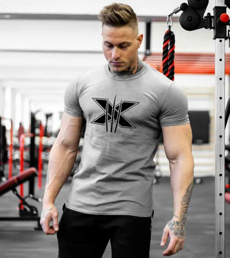 Tshirt for Men Graphic T Shirts Workout Fitness Men Clothing Short Sleeve Shirt Street Wear