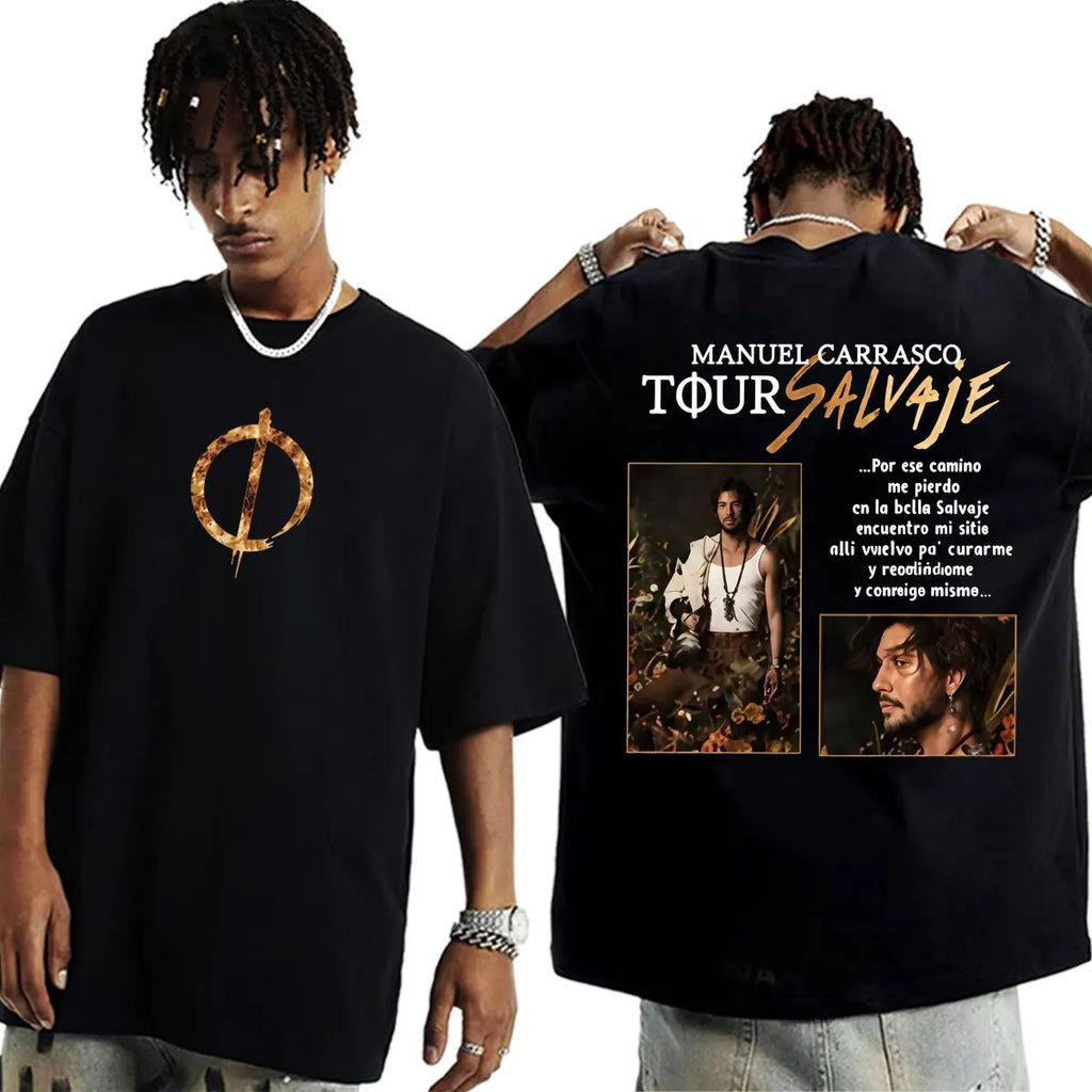 Manuel Carrasco Pueblo Salvaje Tour 2026 Graphic T-shirt Men Women Fashion Retro Oversized Shirts Summer Harajuku Tops Unisex